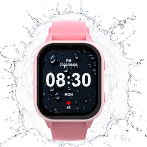 Montre intelligente pour enfants étanche IP 67 2024, 4G GPS connectée, fonction de réponse aux appels, forme carrée avec bracelet en gel de silicone - Product Image 1