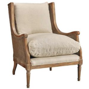 Silla Ocasional de Roble Macizo con Mimbre Doble en los Lados y Respaldo - Product Image 1