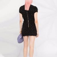 Mini pull en tricot de sequins pour femme, robe de travail, formel, Tweed, broderies