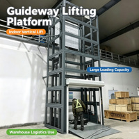 Plateforme élévatrice verticale à rail de guidage personnalisée, élévateur hydraulique pour marchandises industrielles