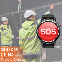 Reloj inteligente para trabajadores de 1,32 pulgadas, navegación GPS, posicionamiento, cuenta regresiva, botón SOS, llamada, respuesta de llamada, monitoreo remoto de tiempo IP67