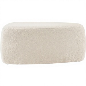 Grand pouf en tissu bouclé Carlese - Product Image 1