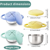 Gobelet anti-déversement en acier inoxydable avec couvercle en silicone, contenants à collation, tasses en silicone, attrape-collations pour bébés, tout-petits et enfants