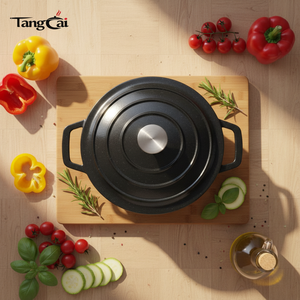 Marmite ronde en fonte émaillée de 24 cm pour fruits de mer, compatible induction, pour restaurants et fournitures de cuisine en gros - Product Image 6
