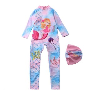 Bañador de secado rápido de una pieza de manga larga para niñas, pantalones de surf cálidos antideslizantes para niñas, bañador para adolescentes - Product Image 2