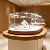 Vitrine à bijoux de comptoir en verre avec éclairage LED, design écologique, couleurs personnalisables, durable, haute qualité pour la vente au détail
