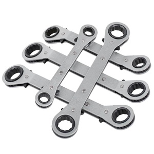 Clé à cliquet double embout droite/coudée en acier, clé rapide taille 6-22mm, outil de réparation automobile double usage - Product Image 1