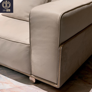 أريكة غرفة معيشة من الجلد الإيطالي بتصميم عصري فاخر على شكل حرف l 7 من الصين - Product Image 5