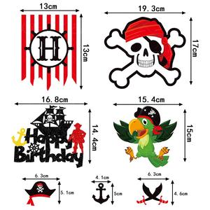 Décoration de fête d'Halloween Ensemble de décoration d'<span class=keywords><strong>anniversaire</strong></span> pirate Bannière en papier Drapeau Pirate Spirale Suspendue Décoration de gâteau Décoration de fête - Product Image 6