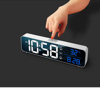 Horloge murale intelligente à vendre, horloge numérique LED créative, réveil stéréo, horloge à commande sonore tendance
