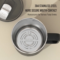 Mug à café en acier inoxydable 304, double paroi anti-brûlure, design épuré, 400ml-500ml