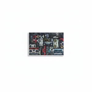 Modern Art Deco Audio Cassette Printed Panel Canvas Elegant Wall Art Hanging <b>WRAPPED</b> CANVAS - Product Image 2