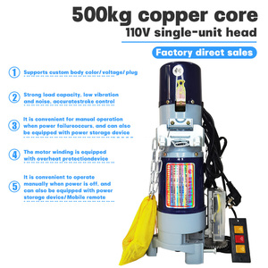 Motor de puerta de cortina externa con núcleo de cobre de 500Kg y 110V, configuración de puerta de garaje de un solo cabezal - Product Image 2