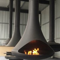 Elegante Estufa de Techo Colgante, Chimenea Interior Moderna de Leña Atomizada