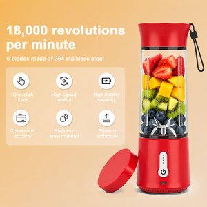 Práctica Licuadora Portátil Recargable por USB para el Hogar, Vaso Mezclador Eléctrico Pequeño para Jugos y Smoothies Caseros - Product Image 5