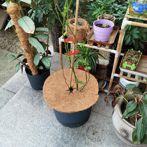 Matériaux naturels avec protection contre les mauvaises herbes et les racines Tapis plat pour <span class=keywords><strong>pot</strong></span> de fleurs en cocotier pour l'art floral du jardin - Product Image 1