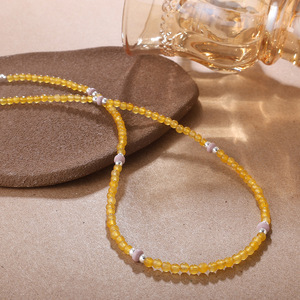 Beaded <b>Necklace</b> For Women Multilayer Bohemian Style With Yellow White Blue <b>Beads</b> Party Jewelry Fashion Accessory - Product Image 3