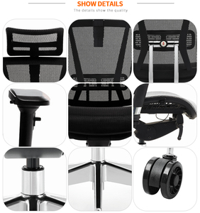 BIFMA China Modern Executive Ergonomic Mesh Office <strong>Chair</strong> <strong>Swivel</strong> With Adjustable Headrest for Home Office Made PU Material - Product Image 6