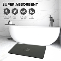 Tapis en diatomite à dos en caoutchouc et tapis de bain super absorbant en diatomite, barrière anti-salissures, séchage rapide, pour porte ou cuisine