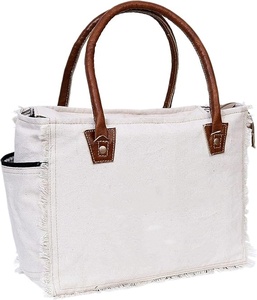 <span class=keywords><strong>Sac</strong></span> fourre-tout en toile <span class=keywords><strong>beige</strong></span> personnalisé BSCI pour femmes, grand format, avec poches, pochette pour ordinateur portable, <span class=keywords><strong>sac</strong></span> à main en toile - Product Image 3