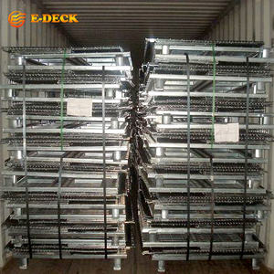 Yüksek kaliteli katlanabilir istiflenebilir galvanizli çelik katlanabilir tel örgü palet kafes - Product Image 5