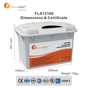 Batterie LiFePO4 Felicitysolar 12,8 V 1,28 kWh Série FLA12100 - Plus de 6000 cycles 95 % DOD avec BMS intelligent pour onduleurs solaires - Product Image 3