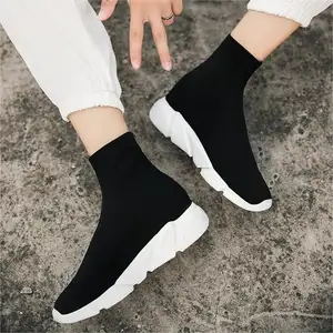 Fashion Breathable Knit Upper Running Shoes High Top Man Male Sport Casual Lightweight Jogging Walking Shoes Sneakers for Women