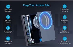 แบตสำรองแม่เหล็กแบบปรับแต่งได้ 5000mAh 10000mAh พร้อมที่ชาร์จไร้สาย 15W รองรับ PD20W ชาร์จเร็ว ดีไซน์บางเฉียบ หน้าจอ LED เทคโนโลยี GaN สำหรับ <span class=keywords><strong>iPhone</strong></span> 15 Pro Max - Product Image 3