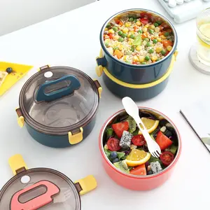 Çift katmanlı öğle yemeği için bento kutusu hızlı temiz yüzey tiffin yemek kabı modüler tasarım gıda depolama taşıyıcı