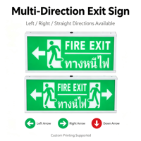 Luz de Dirección de Evacuación de Seguridad, Lámpara de Emergencia Grande de 450 mm para Montaje en Pared con Señal de SALIDA, Figura Pequeña Orientada a la Derecha y hacia Abajo