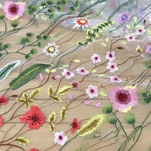 <span class=keywords><strong>Tulle</strong></span> en maille brodée florale, tissu transparent léger pour robes de femmes, lingerie, décoration de scène, élégant, vente en gros - Product Image 3