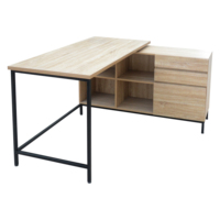 Meubles de bureau en bois et métal couleur érable, Table d'angle en forme de L, bureau d'ordinateur pour meubles de bureau, offre spéciale