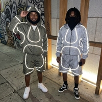 Ensemble veste et short de sport imperméable et réfléchissant en nylon de haute qualité pour homme, idéal pour les activités de plein air