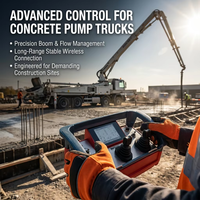 Camión Bomba de Concreto Automático de Metal Resistente con Control Remoto Inalámbrico por Radio, IP65 Impermeable, Alcance de 500M, 3 Joysticks