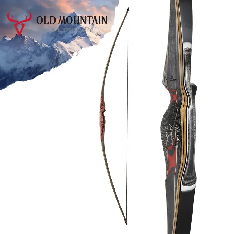 Old Mountain personalizado nuevo 68 "tiro con arco tradicional nuevo diseño arco de madera tiro con arco Longbows
