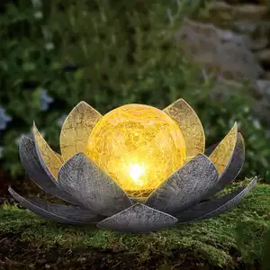 위대한 태양 연꽃 램프 IP45 야외 장식 가정 크리스마스 최고의 풍경 태양 정원 마술 조명 야외 마당