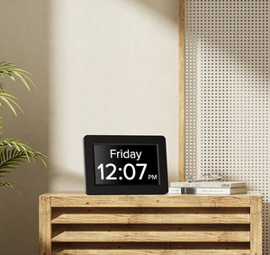 Horloge de bureau numérique avec affichage LCD de l'heure, du jour et de la date, fonction répétition, alarme et calendrier vocal <span class=keywords><strong>pour</strong></span> les personnes atteintes de la démence ou de la maladie d'<span class=keywords><strong>Alzheimer</strong></span> - Product Image 3