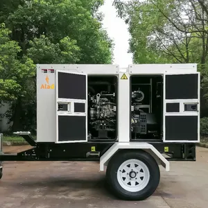 Mobile Trailer Type Electric Start Power Silent Diesel Generator 50 Kw 62.5kva For Water Cooled And High Quality