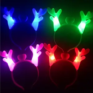 Giáng Sinh Deer LED Light Headband Chợ Đêm Nhấp Nháy Đèn Gạc