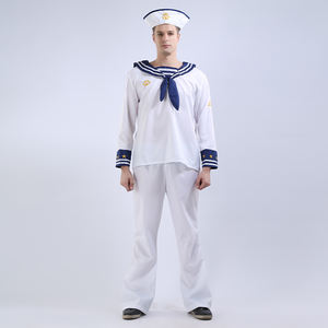 Nouvel arrivage de costume de <span class=keywords><strong>marin</strong></span> <span class=keywords><strong>blanc</strong></span> pour <span class=keywords><strong>homme</strong></span> Cosplay d'Halloween simple pour adultes inspiré de la télévision et du cinéma - Product Image 3