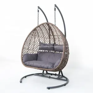 Joye Leisure 2 Seater Rattan KD Hanging Chair Outdoor Steel Wicker Swing Chair