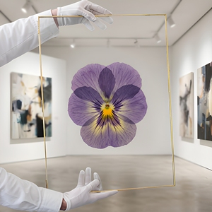 Wholesale Modern <b>Large</b> Metal Frame Photo Frame Double Glass Brass Material <b>Pressed</b> <b>Flowers</b> Customized Sizes Frames - Product Image 1