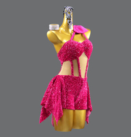 Tenues de danse personnalisables en spandex à paillettes sexy, tutus et jupes pour femmes, pour la performance sur scène et les compétitions de Cha Cha Samba