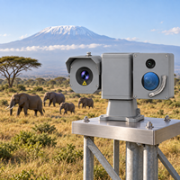Caméra de surveillance thermique PTZ pour réserves de faune, vision nocturne, étanche IP66, capteur CMOS pour surveillance longue portée