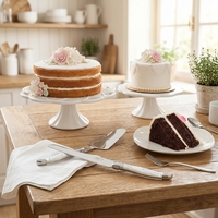 Ensemble de coupe-gâteau professionnel élégant en acrylique transparent avec poignée carrée, couteau à pain dentelé multi-usages pour mariage