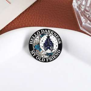 เข็มกลัดโลหะผสมสังกะสีชุบดำแบบนิกเกิล ลายเพลงพื้นบ้านแนวกอธิค ค้างคาว ดอกไม้  ต้อนรับความมืด  เพื่อนเก่าของฉัน - Product Image 4