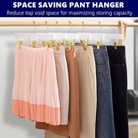 Short en jean blanc Cintres en bois avec 2 clips dorés réglables Cintre pour armoire ou salle de bain