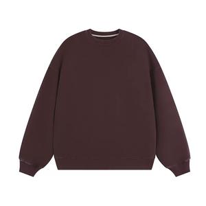 Felpa in puro cotone peso massimo 380G per gli uomini, autunno e inverno, spessa, Retro girocollo, tinta unita strato Base - Product Image 6