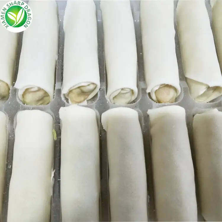 Linea di produzione IQF prezzo all'ingrosso del produttore rotoli di primavera congelati sani vegetali cinesi di samosa