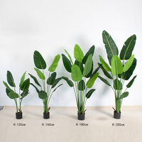 Plantas Artificiales Decorativas para Suelo en Maceta: Palmera del Viajero, Banano, Árboles Verdes y Strelitzia